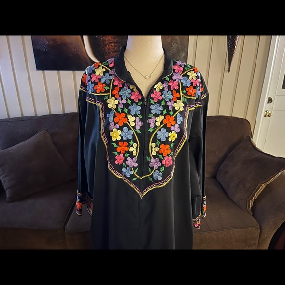 Ramona Rull” Kaftan Lounge Dress~Size Medium - Picture 8 of 15